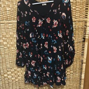 Floral Black mini dress